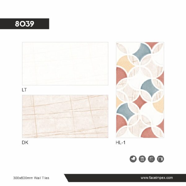 300x600mm glossy wall tiles for accent walls and restaurants
