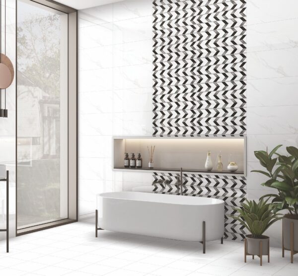 Luxury glossy finish wall tiles for bathrooms and kitchens