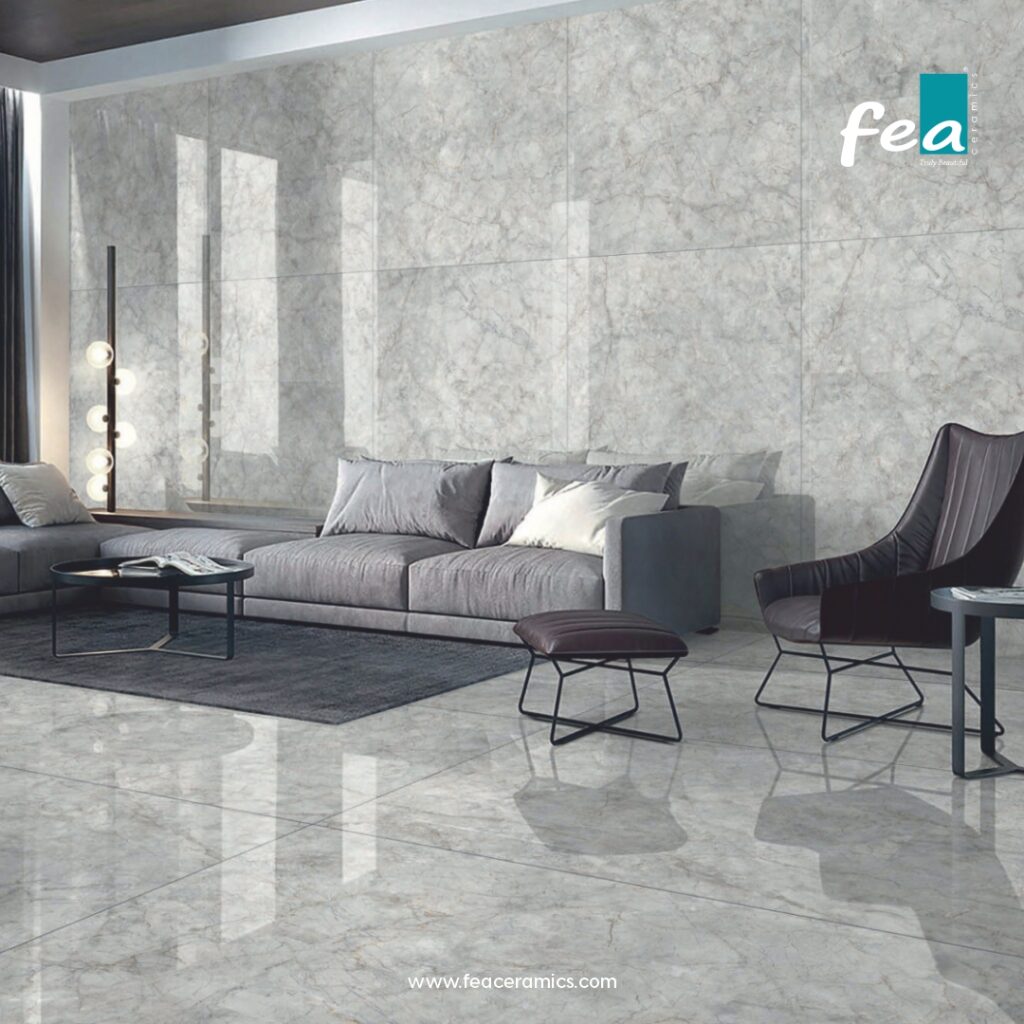 Luxury slab porcelain tile collection by FEA Ceramics with elegant finishes.