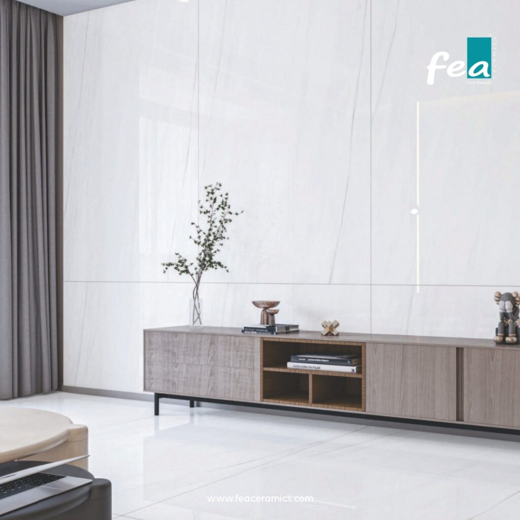 High-end slab porcelain tiles by FEA Ceramics - elegant surfaces for interiors.