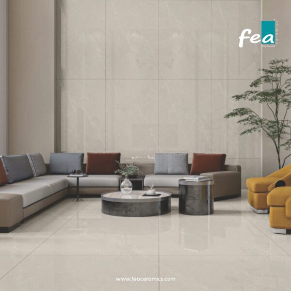 Large porcelain slab tiles by FEA Ceramics for seamless and luxurious interiors.