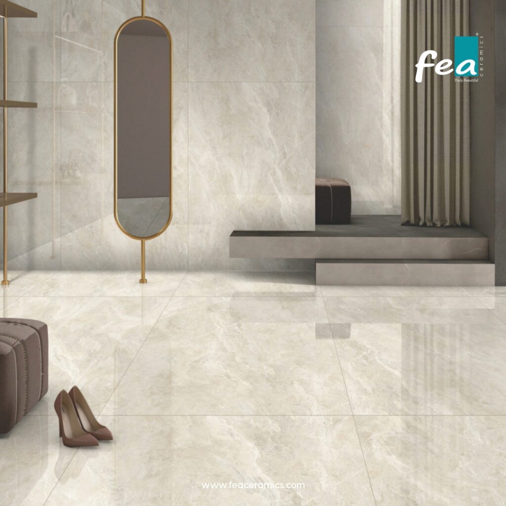 Modern large slab porcelain tiles – elegant designs from FEA Ceramics.