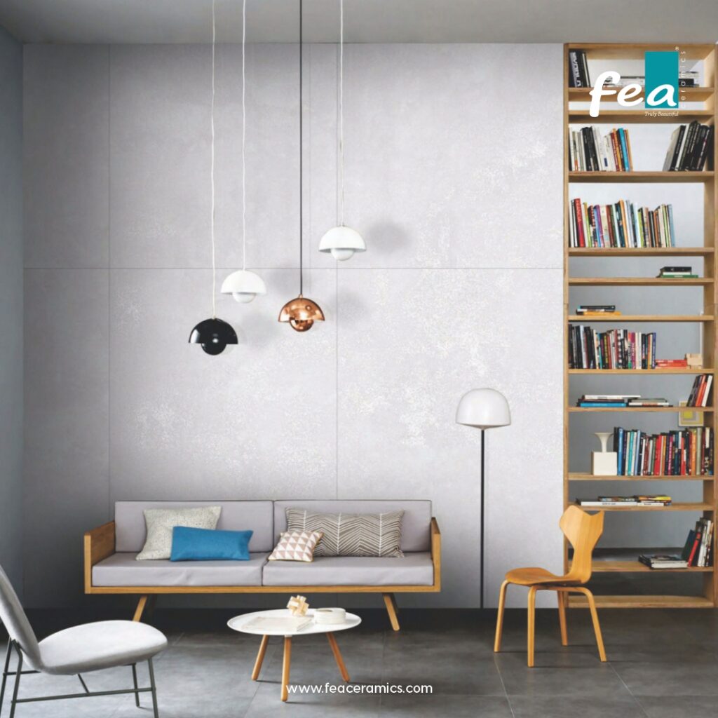 Modern large slab porcelain tiles – elegant designs from FEA Ceramics.