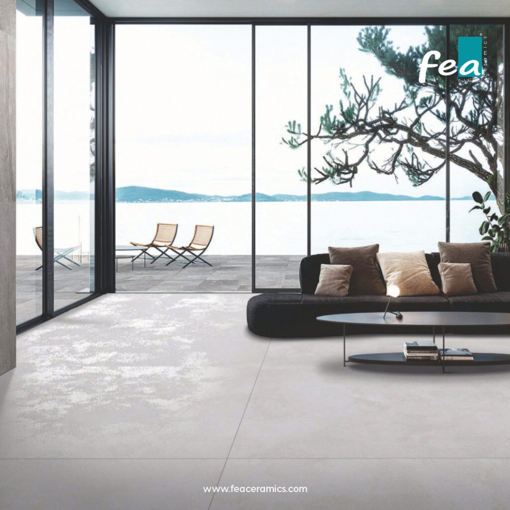 Luxury slab porcelain tile collection by FEA Ceramics with elegant finishes
