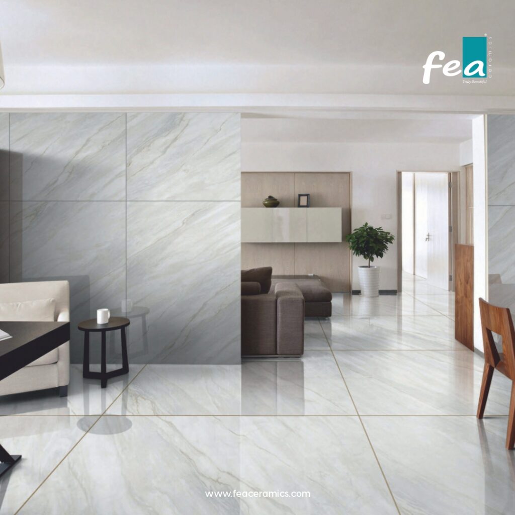 Luxury slab porcelain tile collection by FEA Ceramics with elegant finishes.