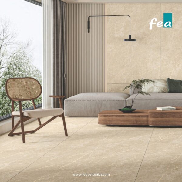 Large porcelain slab tiles by FEA Ceramics for seamless and luxurious interiors.