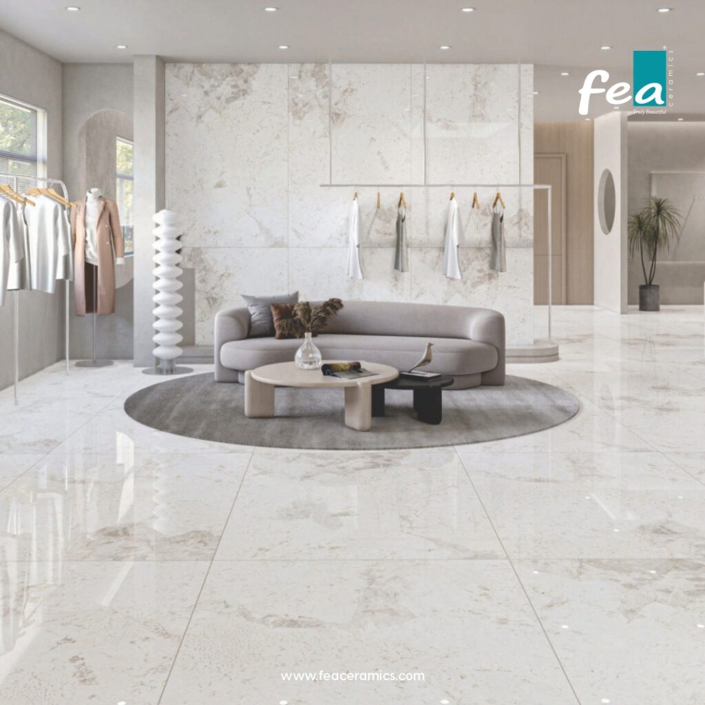 Luxury slab porcelain tile collection by FEA Ceramics with elegant finishes.