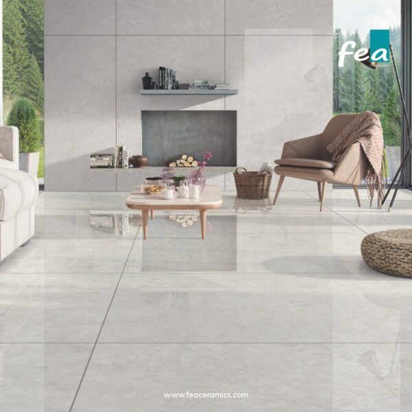 Large porcelain slab tiles by FEA Ceramics for seamless and luxurious interiors.