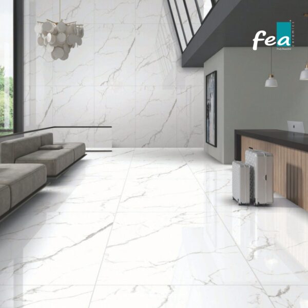 Minimalist slab porcelain tiles from FEA Ceramics for modern living spaces.