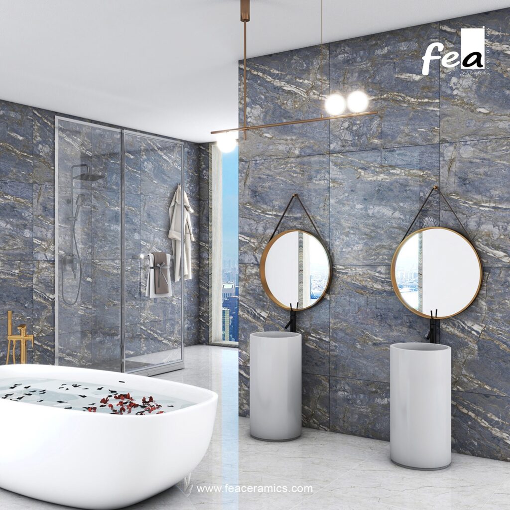 &ldquo;FEA Ceramics porcelain tiles with natural stone-inspired aesthetics.&rdquo;