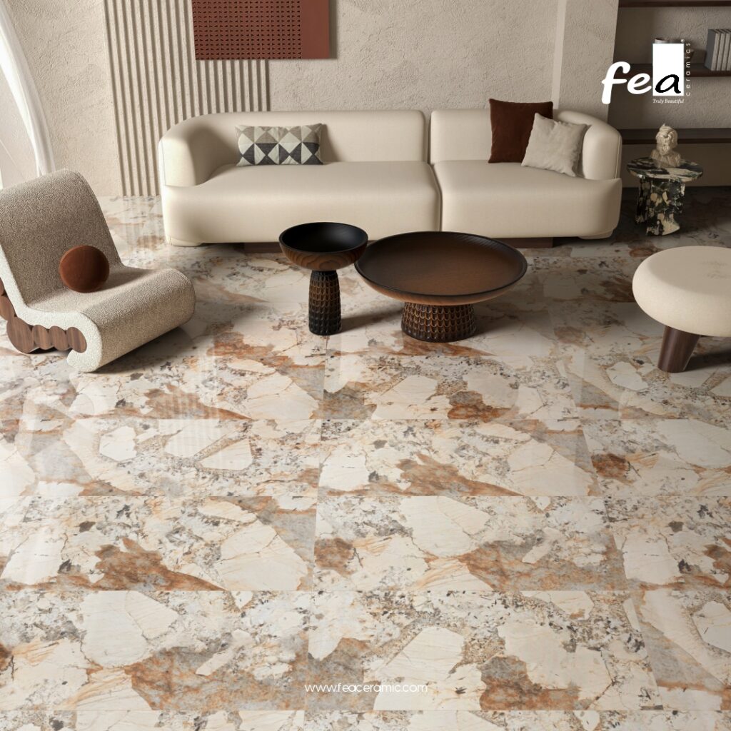 &ldquo;FEA Ceramics porcelain tiles with natural stone-inspired aesthetics.&rdquo;