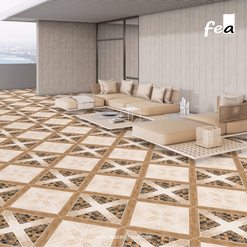 Matte finish parking tiles for exterior flooring