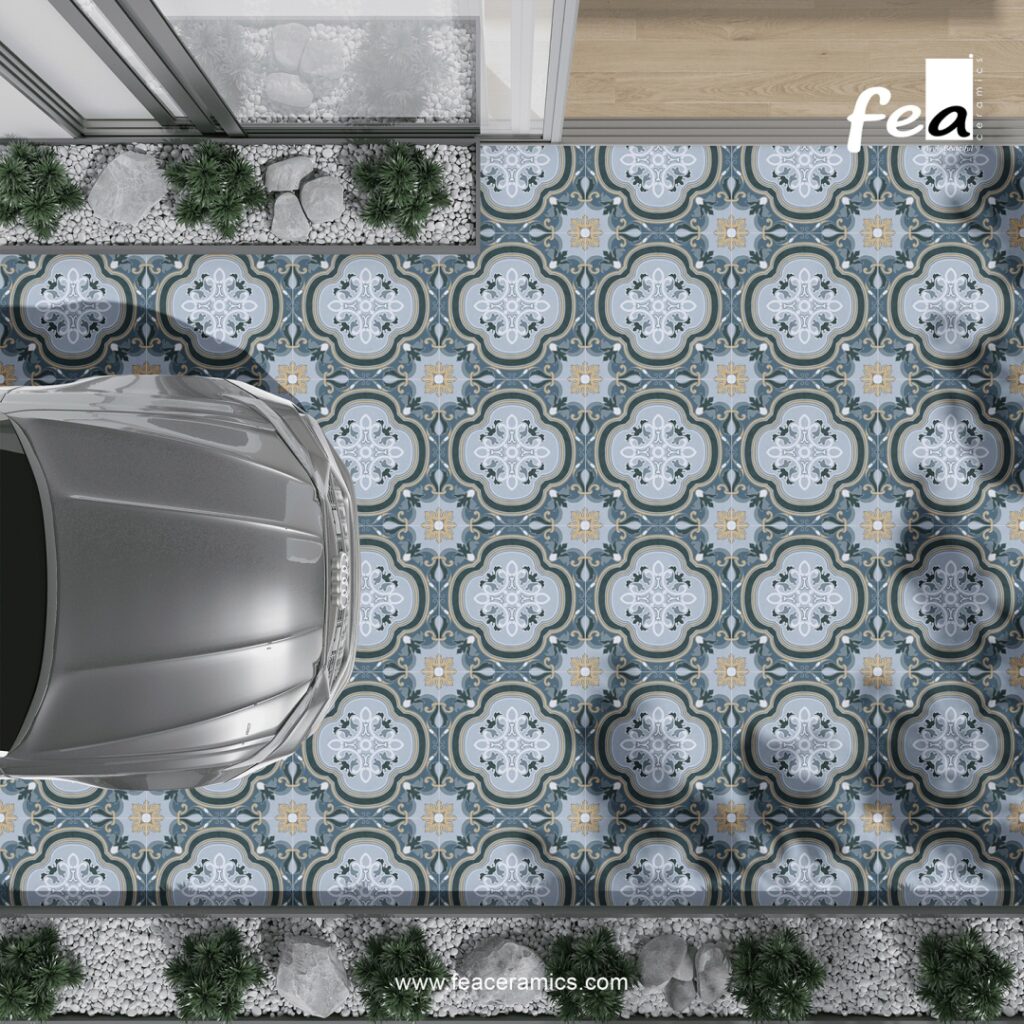 Commercial parking lot tiles for outdoor installation