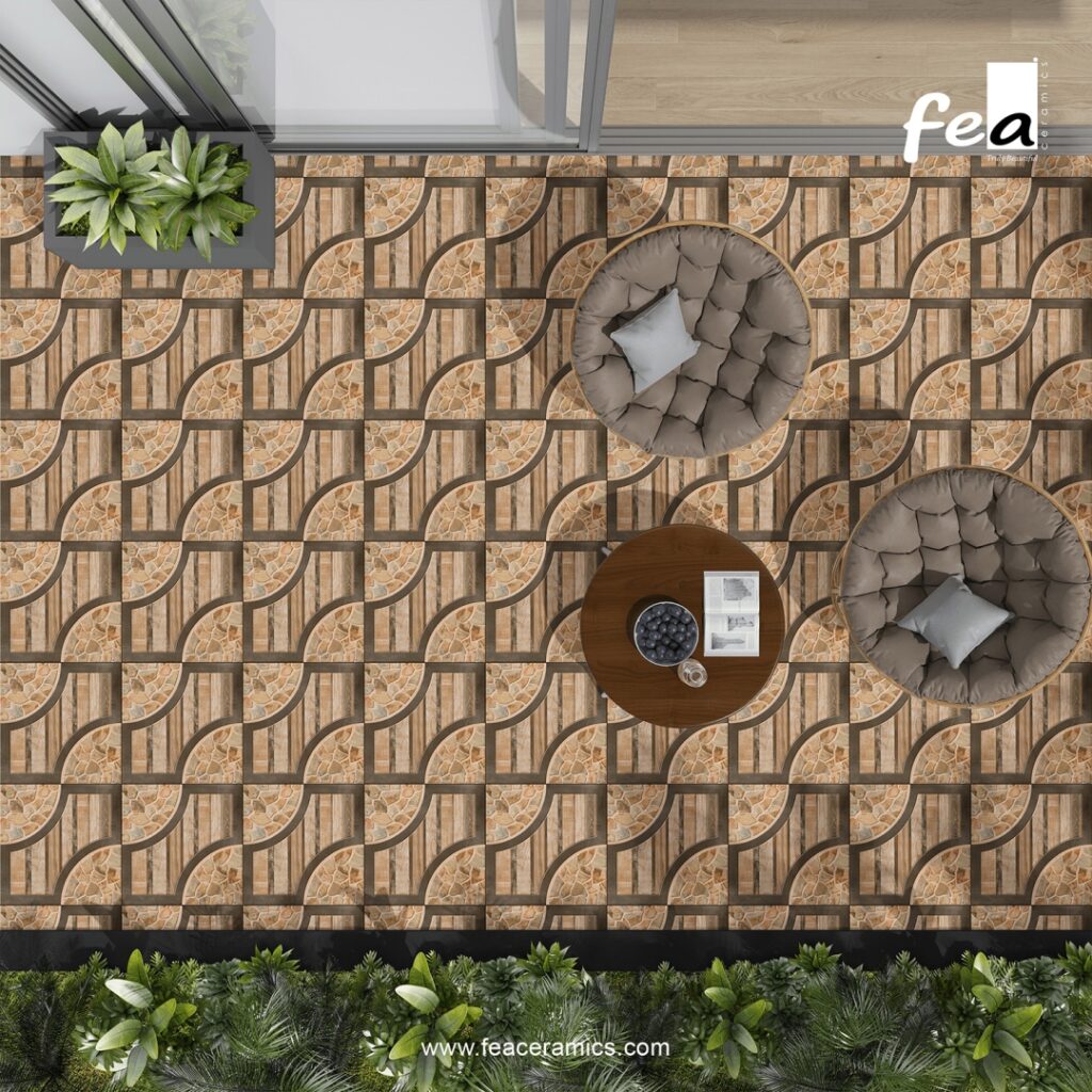 Exterior car parking tiles with durable surface