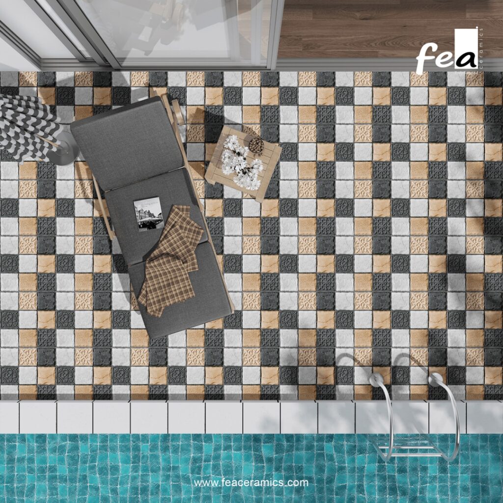 Rough surface parking tiles for enhanced grip