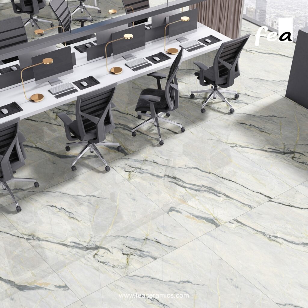 Seamless wall cladding with Fea Ceramics porcelain slab tiles