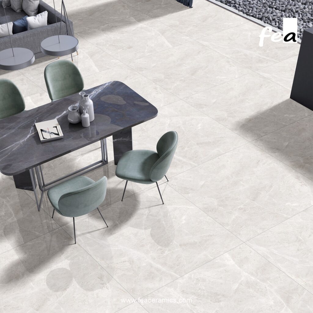 Scratch resistant porcelain slab surface