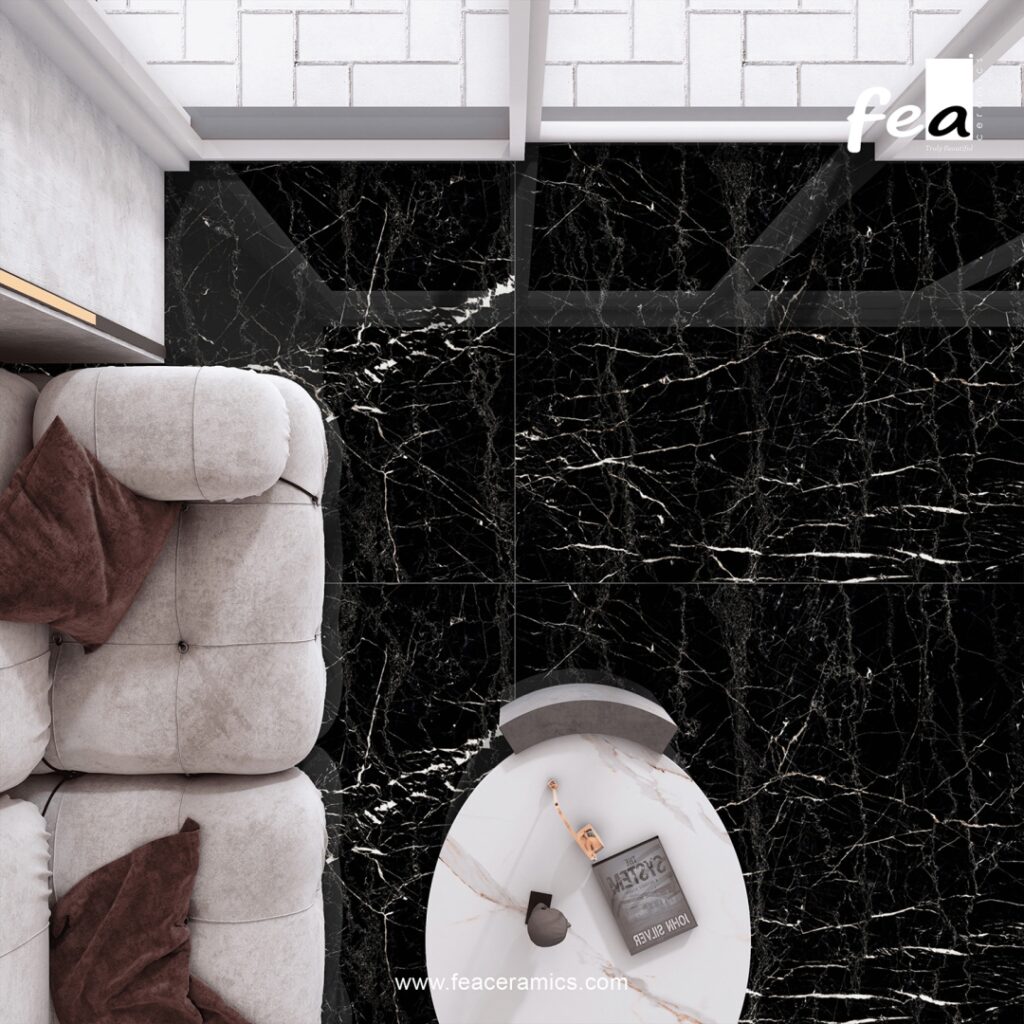 Designer porcelain slab tile wall panel