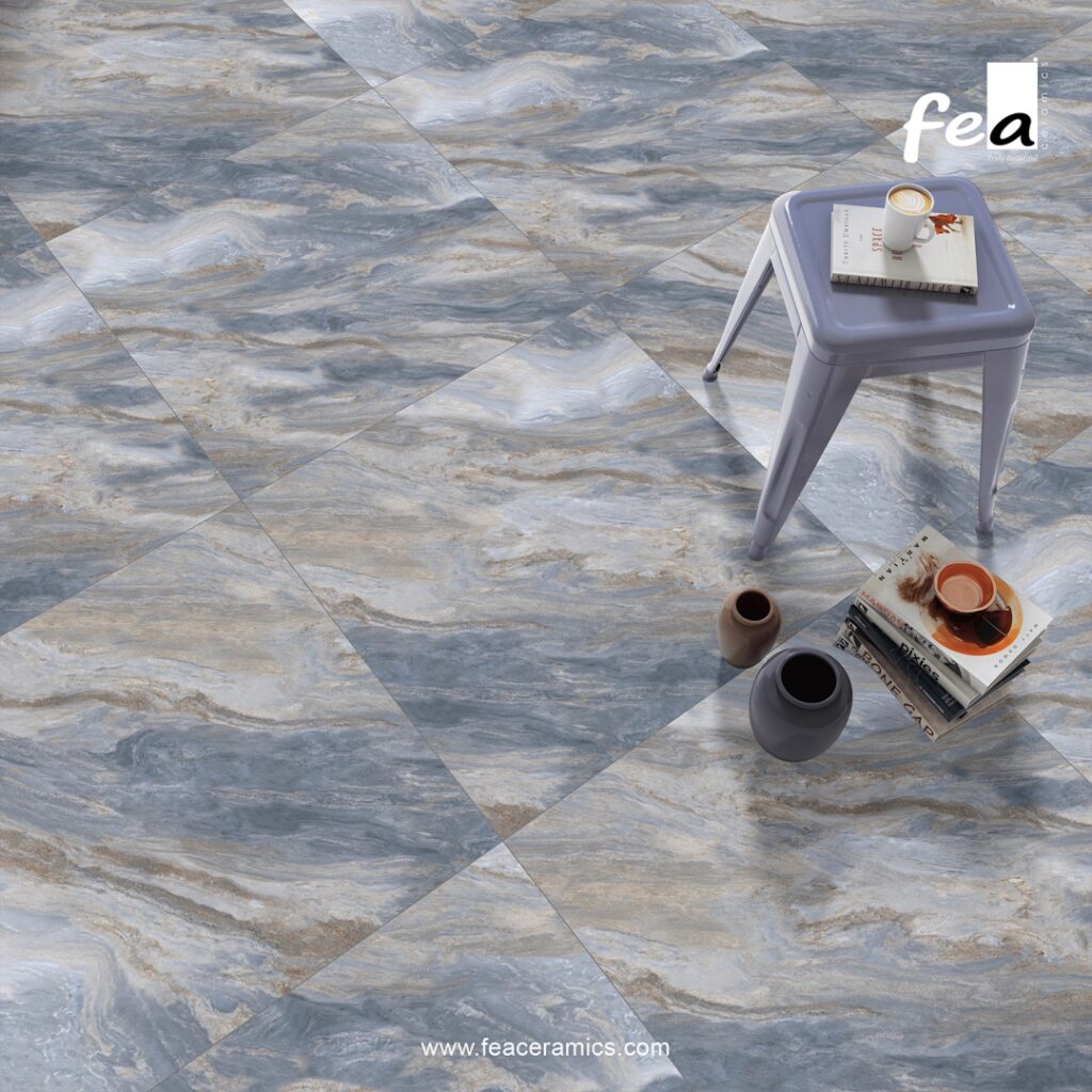 Designer porcelain slab tile wall panel