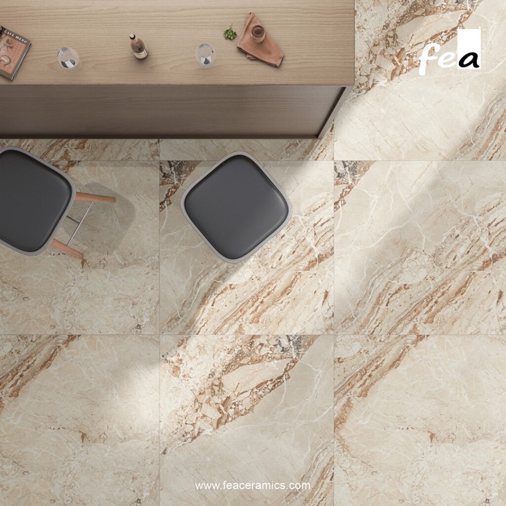 Elegant white porcelain slab tile surface