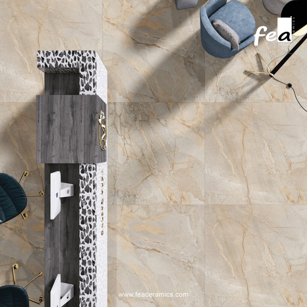 Premium marble look porcelain slab surface by Fea Ceramics
