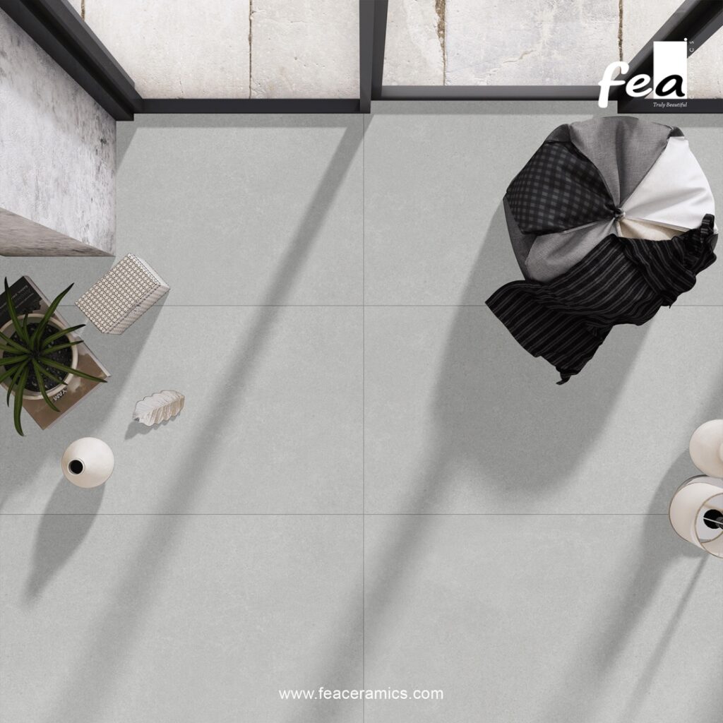 Seamless porcelain slab kitchen backsplash