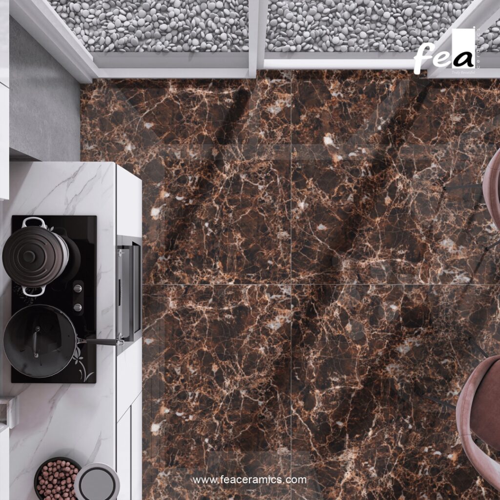 Designer porcelain slab tile wall panel