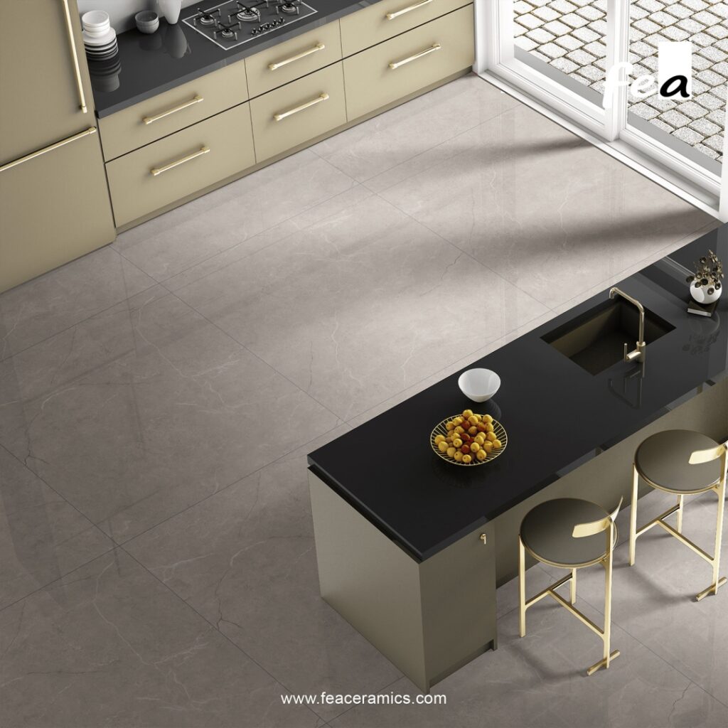 Elegant white porcelain slab tile surface