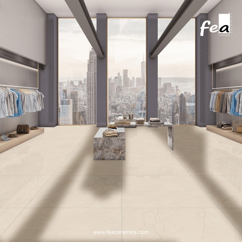 Scratch resistant porcelain slab surface