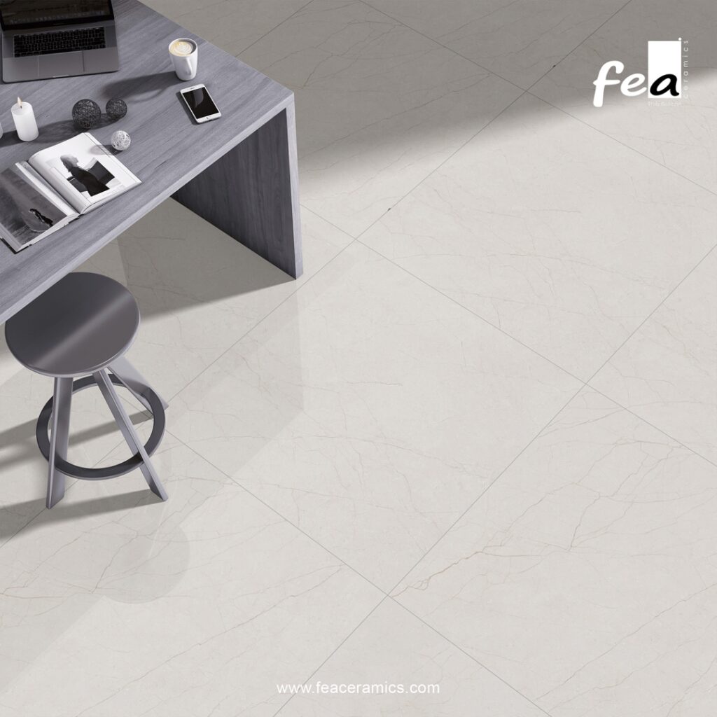 Porcelain slab tiles for high traffic flooring
