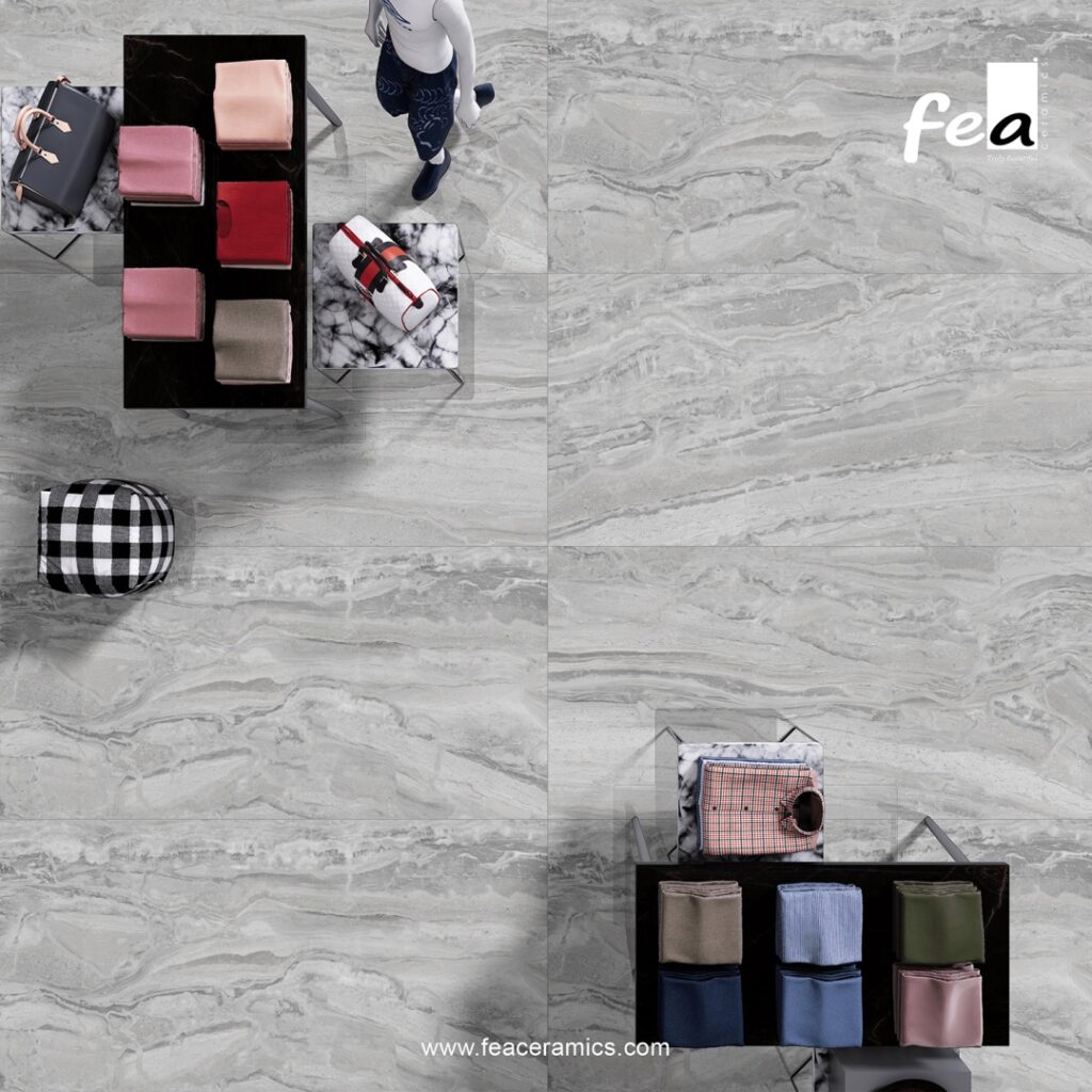 Designer porcelain slab tile wall panel