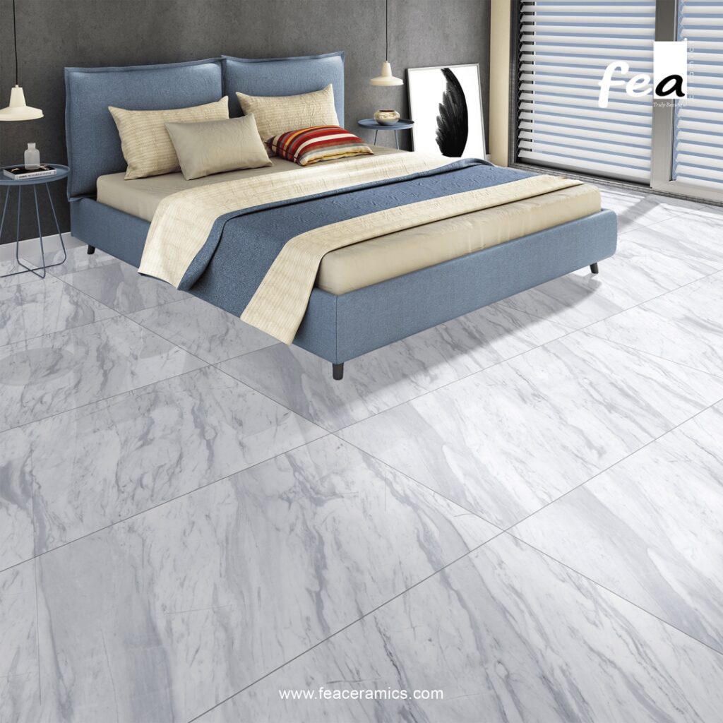 Premium marble look porcelain slab surface by Fea Ceramics