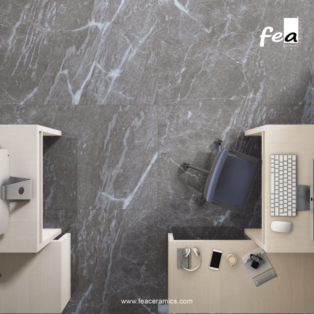Luxury interior design with Fea Ceramics slab tiles