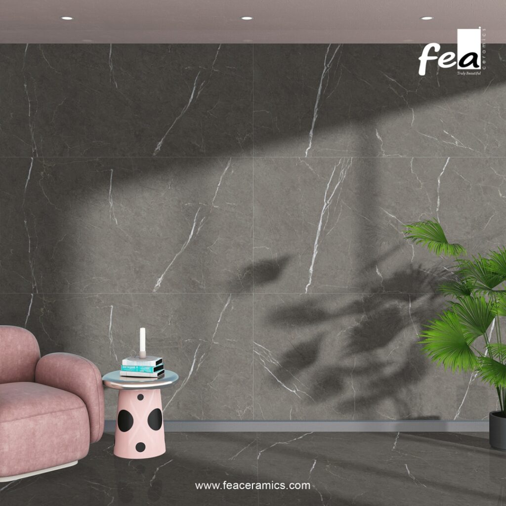 Scratch resistant porcelain slab surface