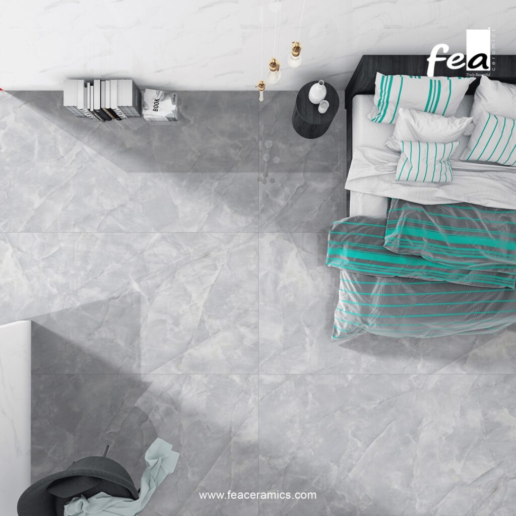 Large porcelain slab tile for hotel lobby flooring