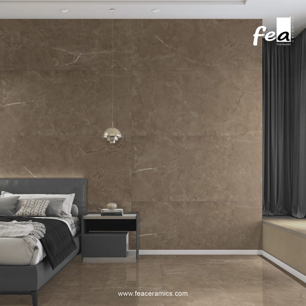 Premium marble look porcelain slab surface by Fea Ceramics