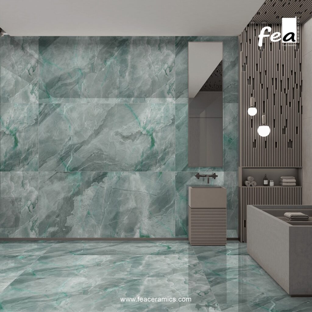 Elegant white porcelain slab tile surface