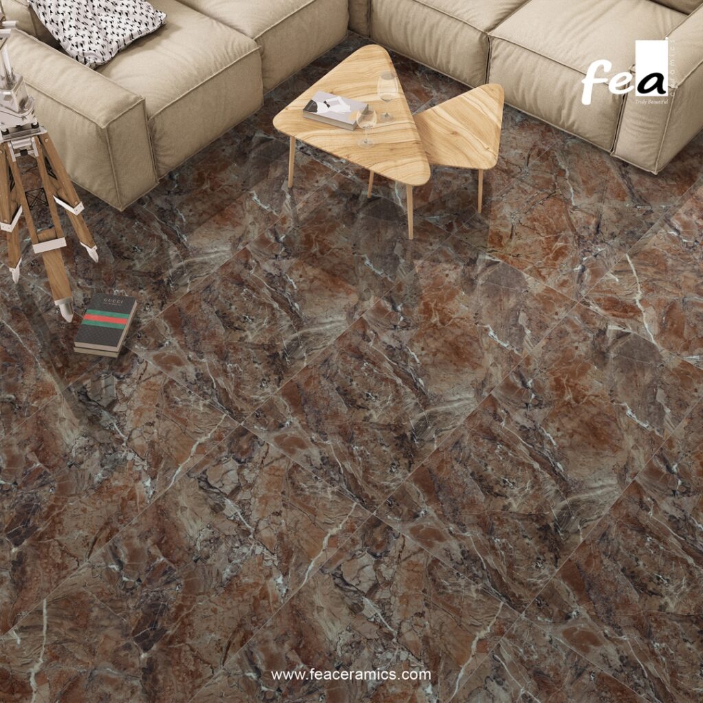 Designer porcelain slab tile wall panel
