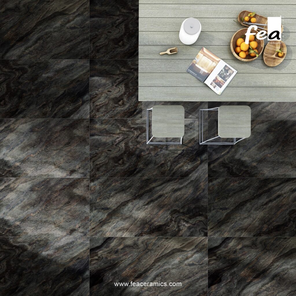 Luxury interior design with Fea Ceramics slab tiles