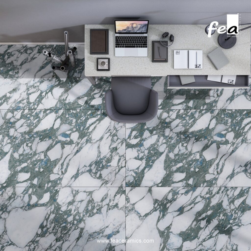 Luxury interior design with Fea Ceramics slab tiles