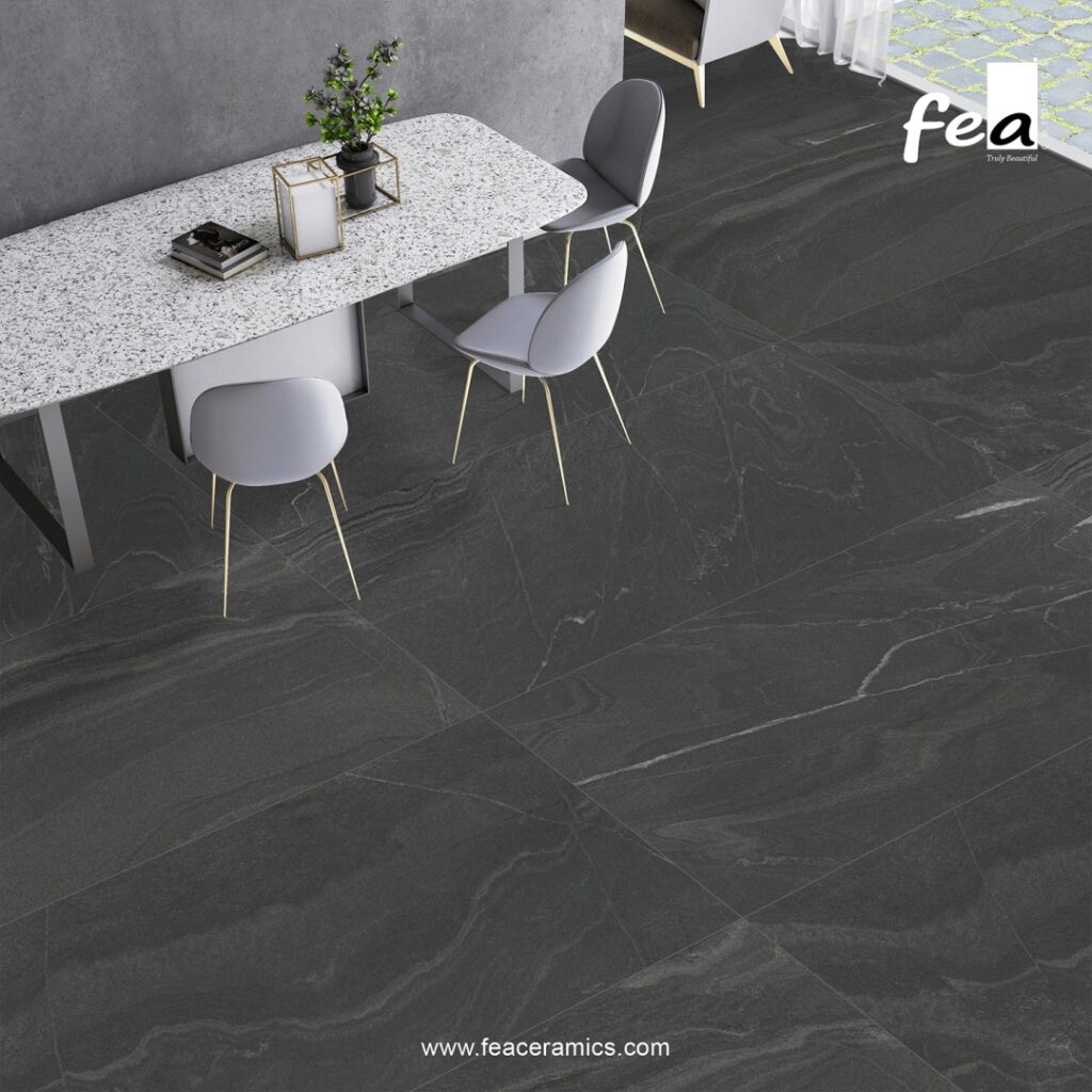 Large porcelain slab tile for hotel lobby flooring