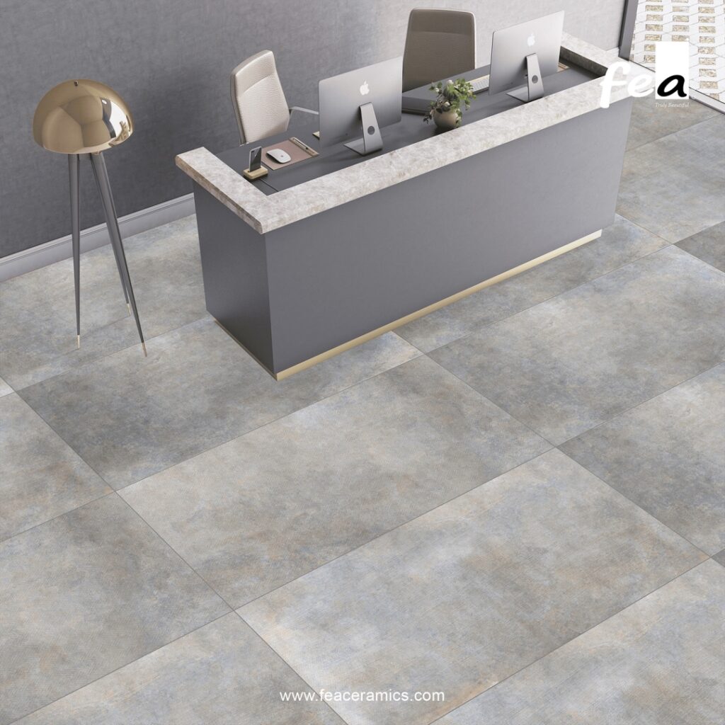 Matte finish porcelain slab tile by Fea Ceramics