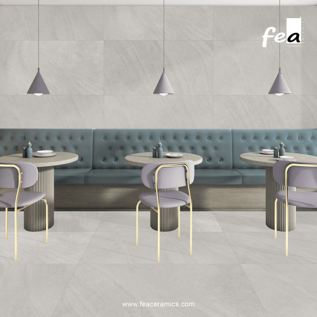 Scratch resistant porcelain slab surface