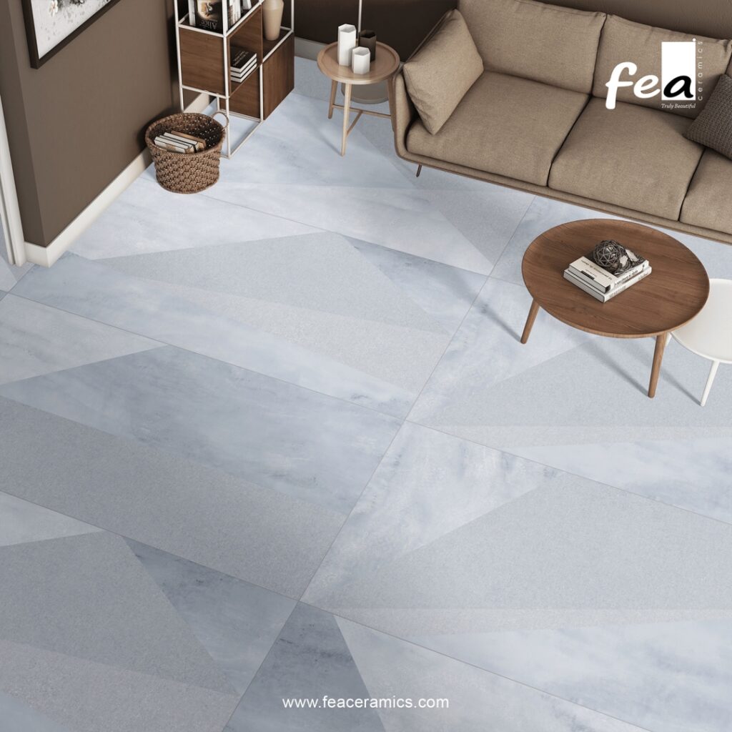 Designer porcelain slab tile wall panel