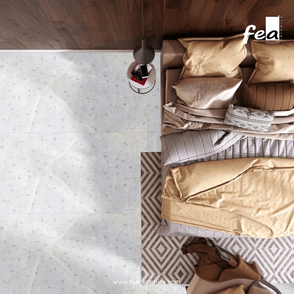 Premium marble look porcelain slab surface by Fea Ceramics