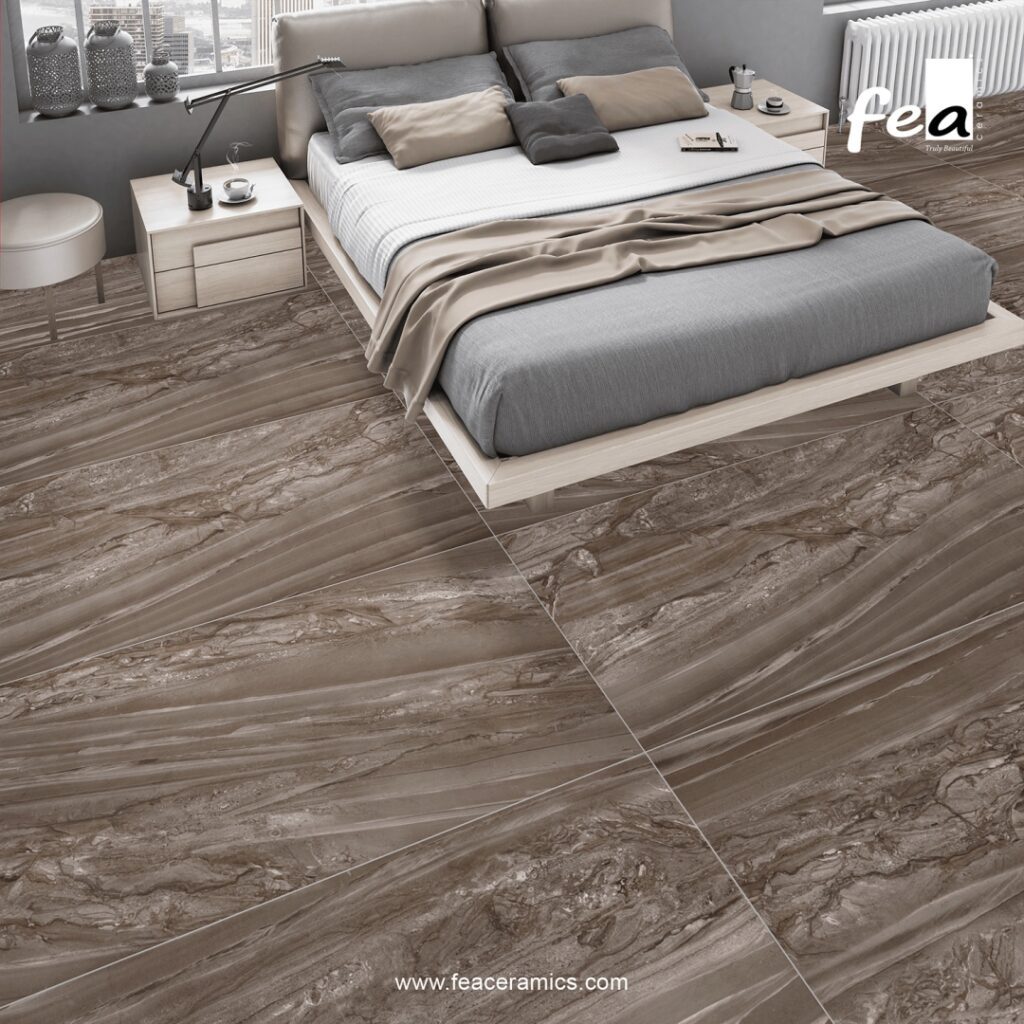 Scratch resistant porcelain slab surface