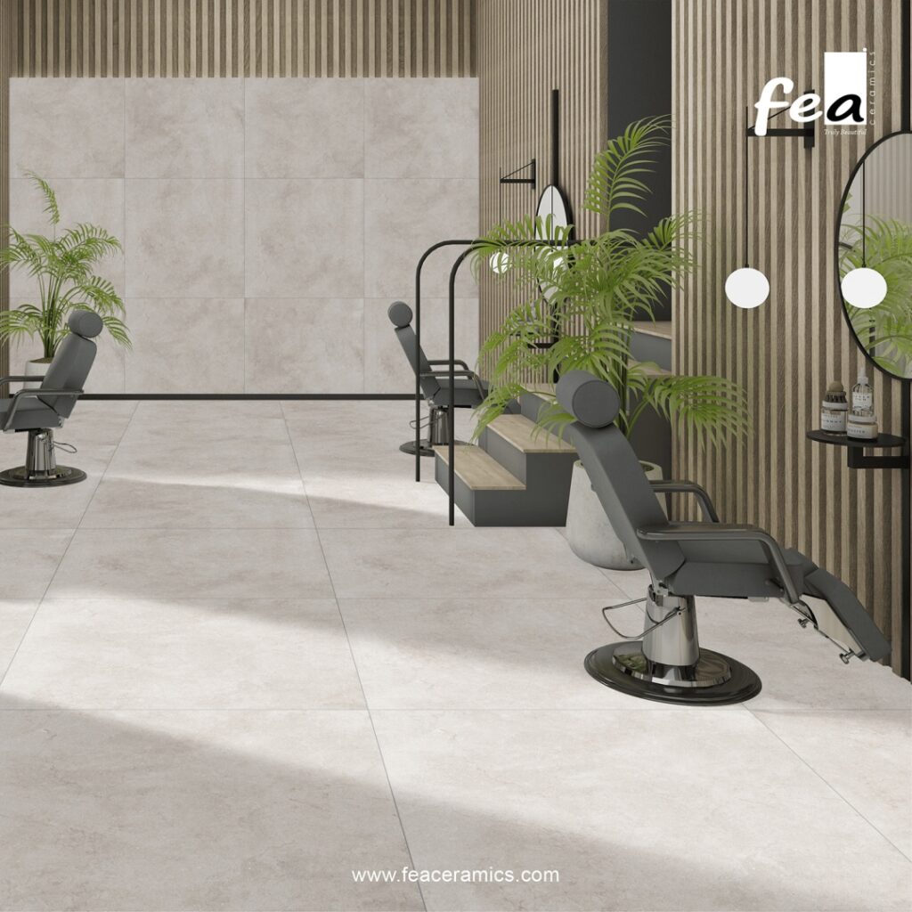 Scratch resistant porcelain slab surface