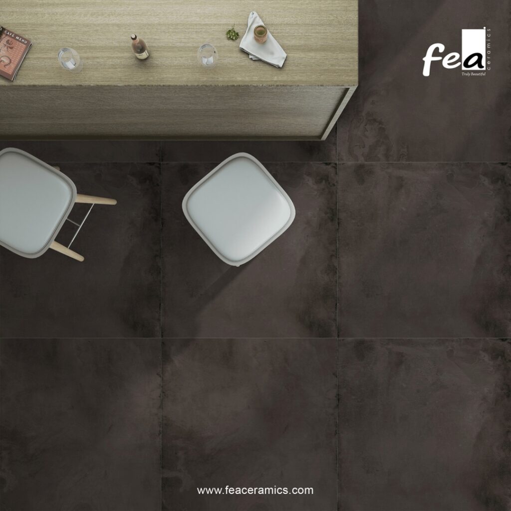 Designer porcelain slab tile wall panel