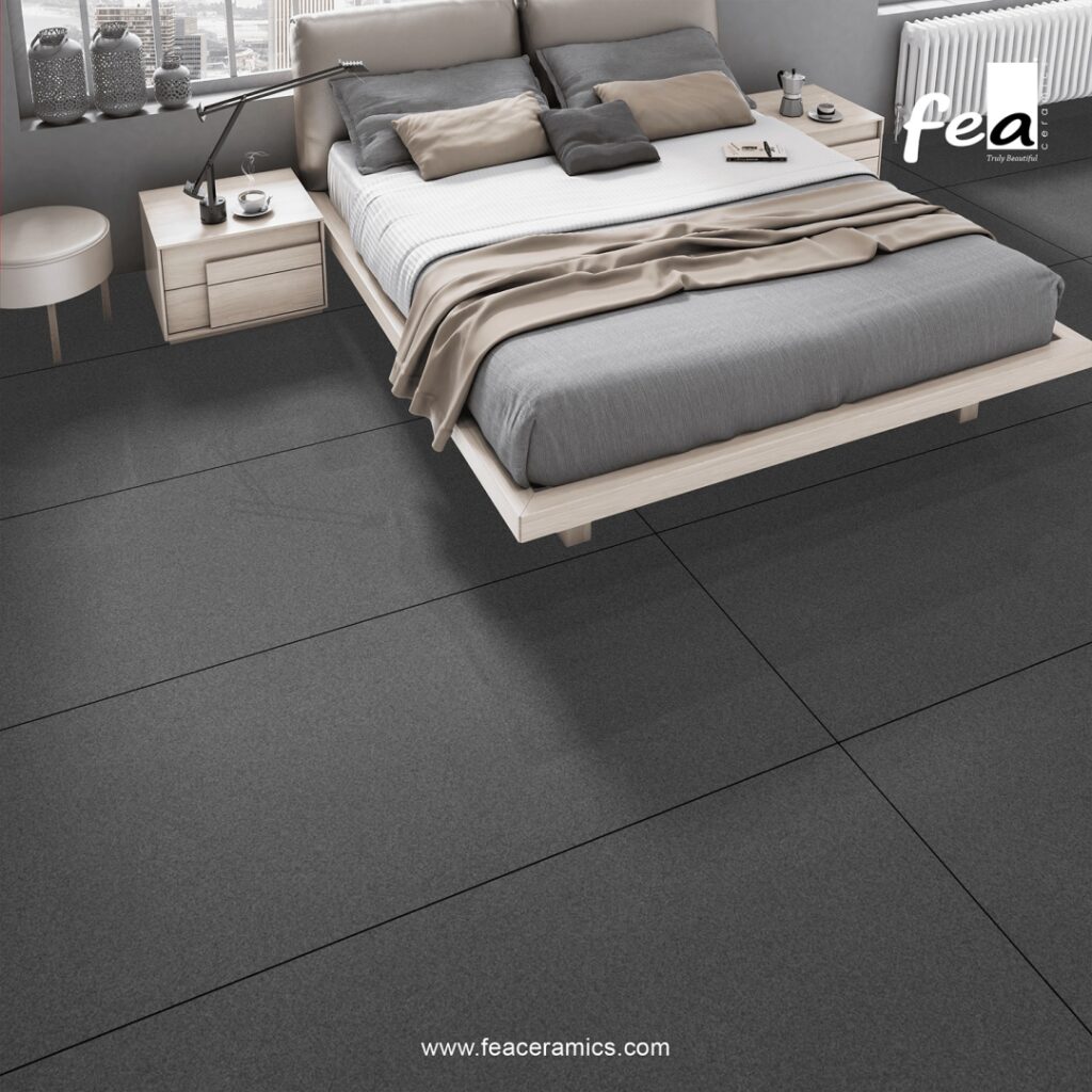 Seamless porcelain slab kitchen backsplash