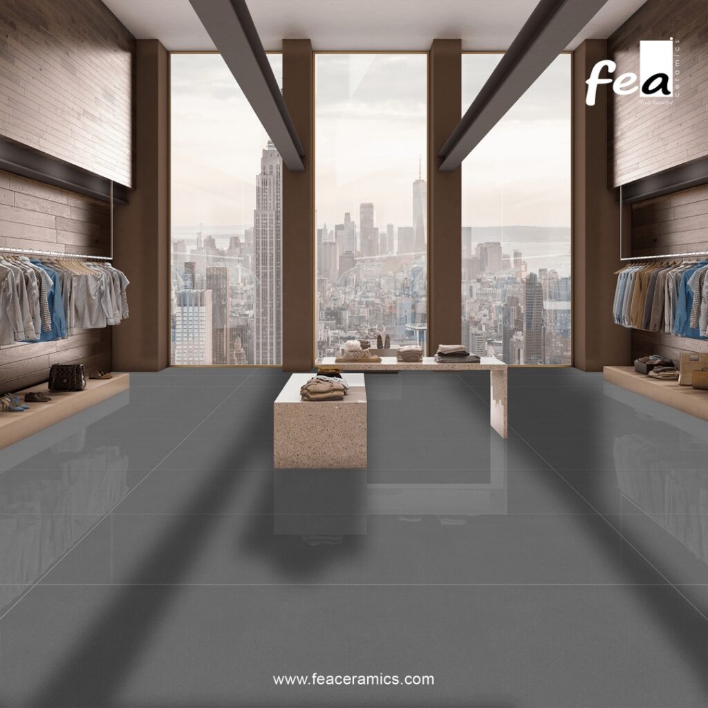 Seamless porcelain slab kitchen backsplash